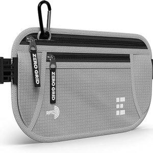 Money Belt for Secure Travel - RFID Blocking Slim Passport Holder - Hidden Waist Pouch for Cash, Credit Cards, Documents - Concealable Under Clothes, Water-Resistant Slim Fanny Pack for Men and Women