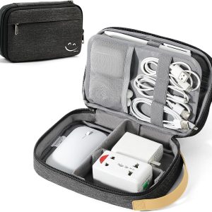 Travelkin Cord Organizer Travel, Electronic Organizer Travel Case, Cable Organizer Bag For Cords,Chargers Phone, Sd Card,Usbs (Black)