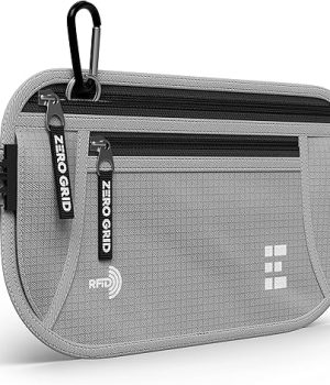 Money Belt for Secure Travel – RFID Blocking Slim Passport Holder – Hidden Waist Pouch for Cash, Credit Cards, Documents – Concealable Under Clothes, Water-Resistant Slim Fanny Pack for Men and Women