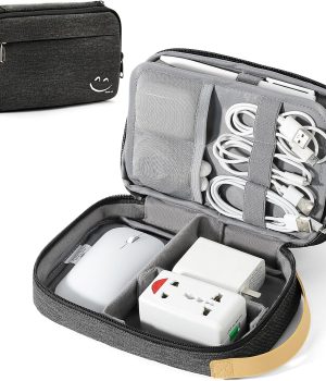 Travelkin Cord Organizer Travel, Electronic Organizer Travel Case, Cable Organizer Bag For Cords,Chargers Phone, Sd Card,Usbs (Black)
